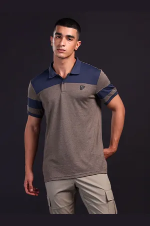TECHNOSPORT Men Polo Collar Anti Static Slim Fit T-shirt