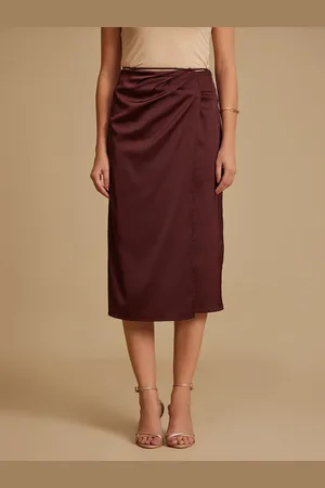 Kazo Women Straight Wrap Midi Skirts