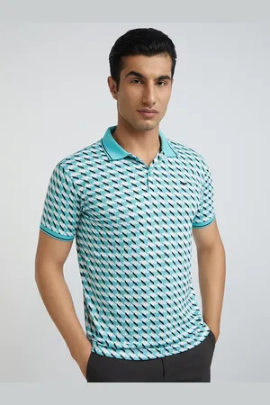 Park Avenue Men Geometric Printed Polo Collar Cotton T-shirt