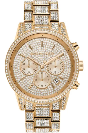 Gold michael kors watch diamonds best sale