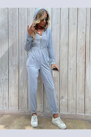 HERE&NOW Women Solid V-Neck Basic Jumpsuit