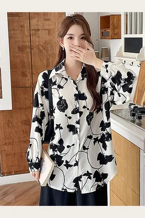 LULU & SKY Women Spread Collar Floral Printed Casual Shirt