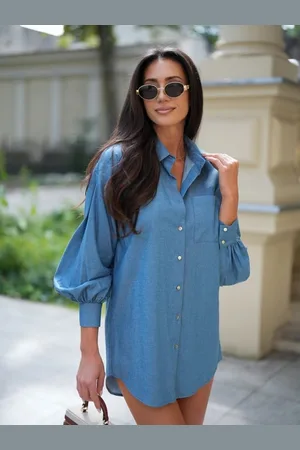 LULU & SKY Women Spread Collar Solid Casual Shirt