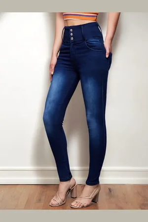 Miss Chase Women Skinny Fit High Rise Regular Length Stretchable High Waist Denim Jeans