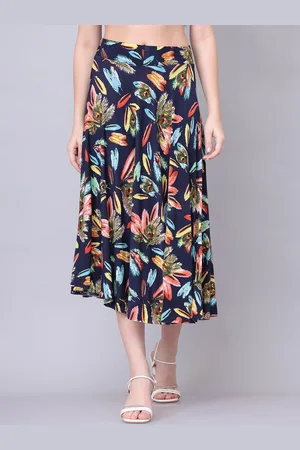 GRACIT Women Printed Flared Midi Skirt