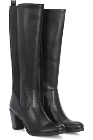 Delize Women High-Top Block Heeled Chelsea Boots
