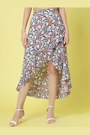 OOMPH Women Floral Printed Wrap Midi Skirt