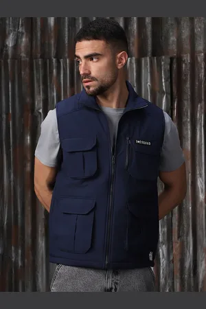 High Star Men Mock Collar Solid Casual Tailored Jacket