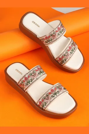 Anouk Women Open Back Ethnic Flatform Sandals