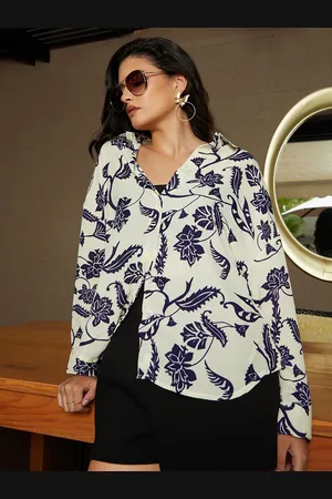 Campus Women Comfort Spread Collar Floral Printed Oversized Casual Shirt