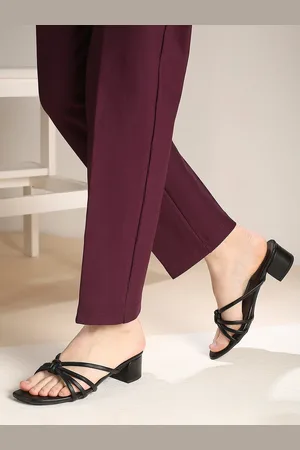 Inc 5 Women Solid Block Mules with Buckles