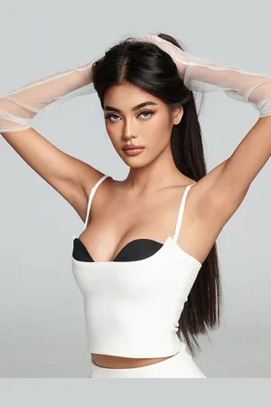 LULU & SKY Women Shoulder Straps Sleeveless Crop Top