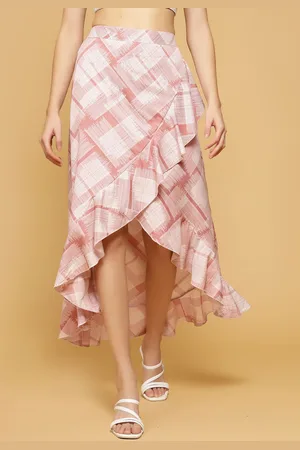OOMPH Women Geometric Printed Wrap Midi Skirt