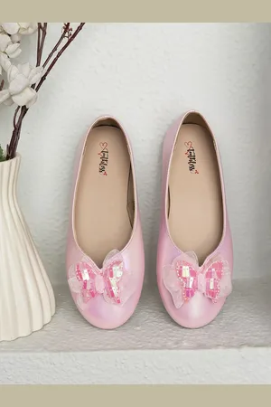 toothless Girls Embellished Ballerinas with Bows Flats