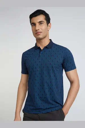 Park Avenue Men Conversational Printed Polo Collar Cotton T-shirt
