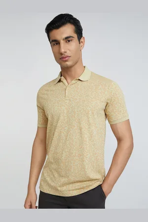 Park Avenue Men Floral Printed Polo Collar Cotton T-shirt