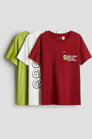 H&M Boys 3-Pack Printed Cotton Tshirts