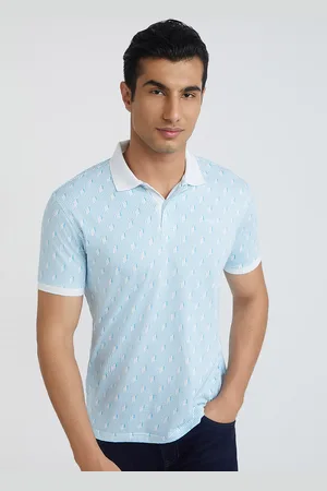 Park Avenue Men Geometric Printed Polo Collar Cotton T-shirt