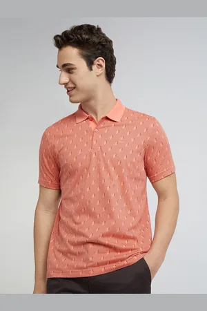 Park Avenue Men Geometric Printed Polo Collar Cotton T-shirt