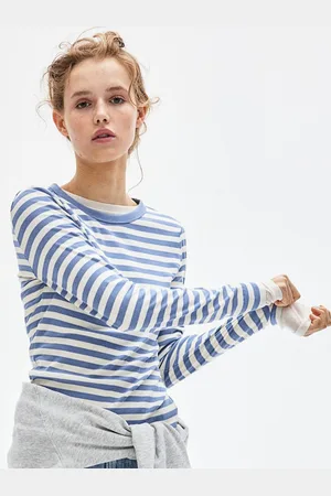 H&M Women Long Sleeves Ribbed Jersey Top