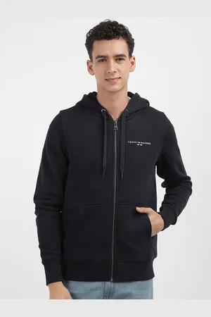 Tommy Hilfiger Men Solid Hooded Zip Sweatshirt