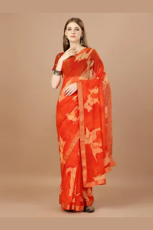 DIVASTRI Women Beads and Stones Poly Georgette Saree With Blouse Piece