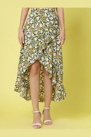 OOMPH Women Floral Printed Wrap Midi Skirt