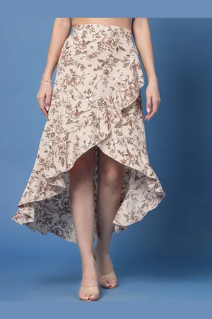 OOMPH Women Floral Printed Wrap Maxi Skirt