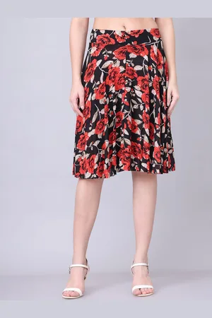GRACIT Women Floral Printed Flared Midi Skirts