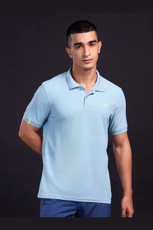 TECHNOSPORT Men Polo Collar Anti Static Slim Fit T-shirt