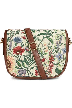 THE CLOWNFISH Garnet Women Floral Printed Structured Fabric Sling Bag