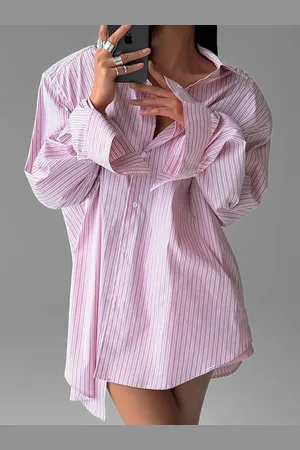 LULU & SKY Women Spread Collar Vertical Striped Relaxed Fit Casual Shirt