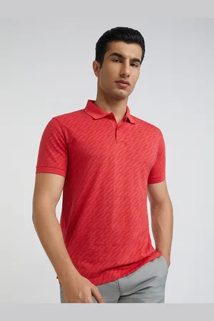 Park Avenue Men Abstract Printed Polo Collar Cotton T-shirt