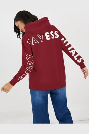Styli Women Oversized Fit Longline with Drop Shoulder Hoodie with Back Print