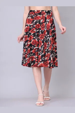 GRACIT Women Printed Flared Midi Skirt