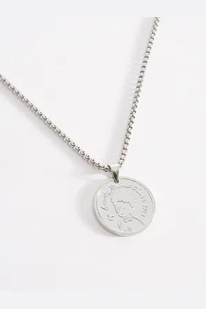 The Bear House Men Silver Plated Lovely Princess Pendant Chain With Lobster Closure