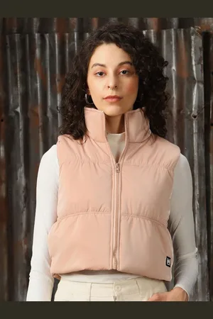 High Star Women Mock Collar Solid Casual Padded Jacket