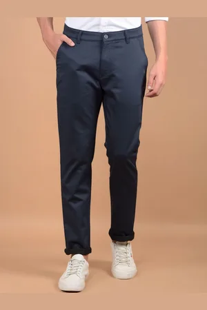 Crimsoune Club Men Checked Slim Fit Chinos Trousers