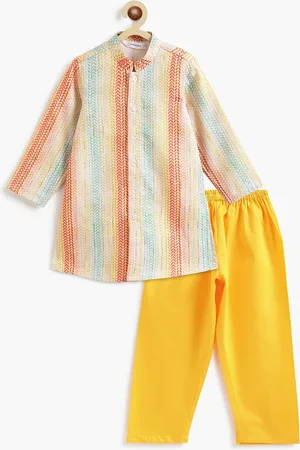 Campana Boys Chevron Printed Regular Sequinned Straight Kurta with Pyjamas