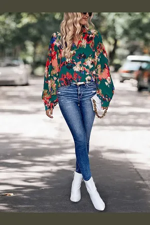 HERE&NOW Women Abstract Printed Shirt Style Top