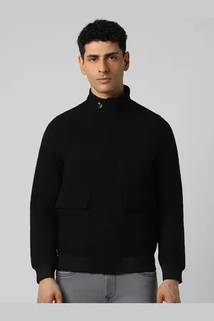 V Dot Men Open Front Jacket with Embroidered
