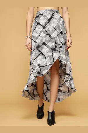 OOMPH Women Geometric Printed Wrap Midi Skirt