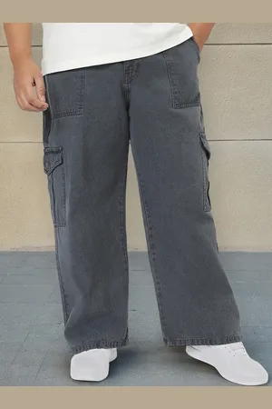 URBANO Men Loose Fit Washed Cargo Non-Stretchable Jeans With 6 Pockets