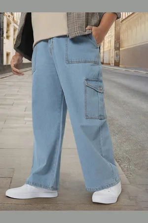 URBANO Men Loose Fit Washed Cargo Non-Stretchable Jeans With 6 Pockets