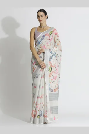 Jaipur Tie and Dye Pure Linen Designer Saree