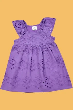 Creative Girls Embroidered Schiffli Cotton Fit & Flare Dress
