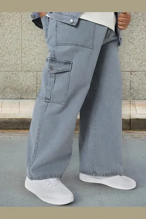 URBANO Men Loose Fit Washed Cargo Non-Stretchable Jeans With 6 Pockets