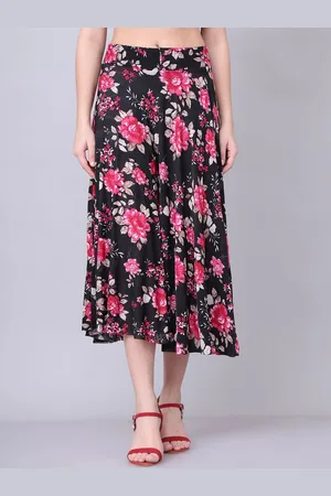 GRACIT Women Floral Printed Flared Midi Skirt
