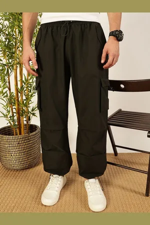 Mast & Harbour Men Smart Loose Fit Cargos Parachute Trousers