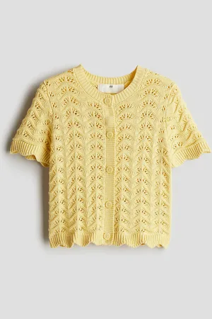 H&M Girls Pattern-Knit Cotton Top
